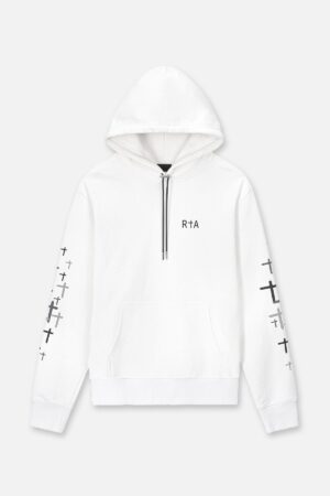 DION HOODIE | WHITE CROSSES