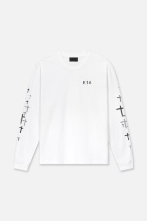 LAWRENCE LONG SLEEVE TEE | WHITE CROSSES
