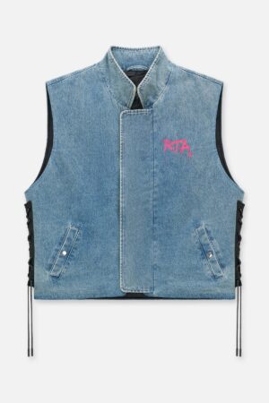 CESAR DENIM VEST | GRAFFITI BLUE