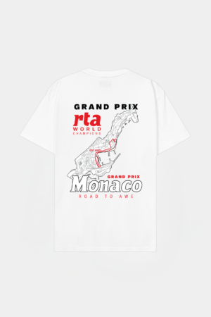 COLIN OVERSIZED SHORT SLEEVE TEE | WHITE MONACO CIRCUIT